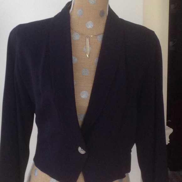 Anne Klein one button navy jacket. - Picture 1 of 6